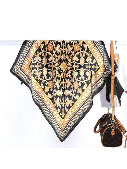 Scarvii - Greek Key Border Baroque Square Scarf