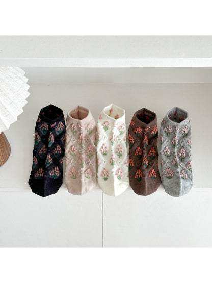 Rufia - Retro Floral Knit Ankle Socks product image 1