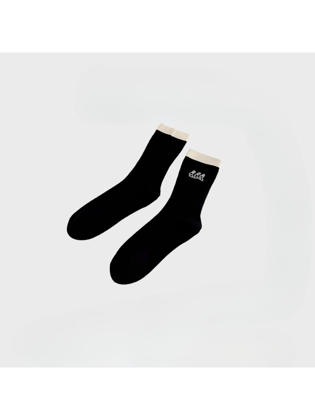 Rufia - Ribbed Cartoon Patch Contrast Cuff Crew Socks product image 6