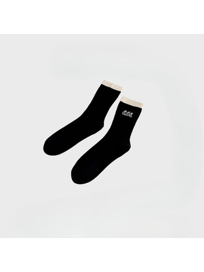 Rufia - Ribbed Cartoon Patch Contrast Cuff Crew Socks product image 6