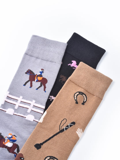 Rufia - Horseback Rider Pattern Calf-Length Socks