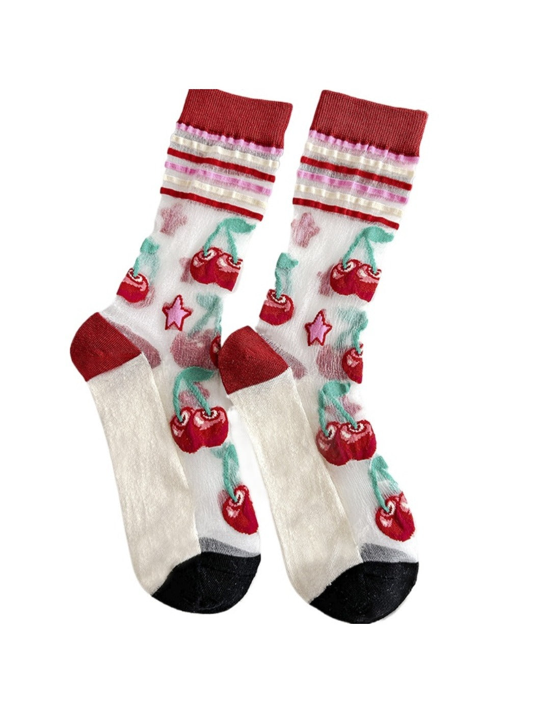 Rufia - Retro Cute Thin Mid-Calf Socks - Sweet & Breezy