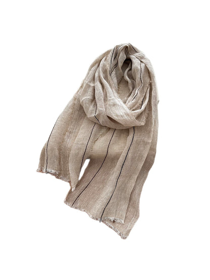 Scarvii - Stripe Fringe Long Scarf