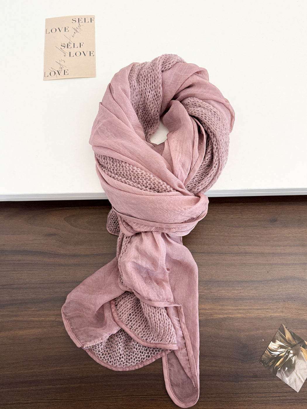 Scarvii - Airy Knit Panel Lightweight Scarf