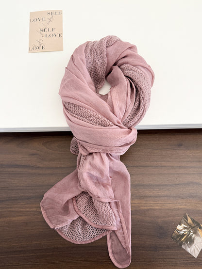 Scarvii - Airy Knit Panel Lightweight Scarf
