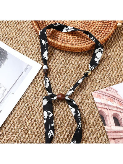 Scarvii - Retro Paisley Beaded Narrow Scarf