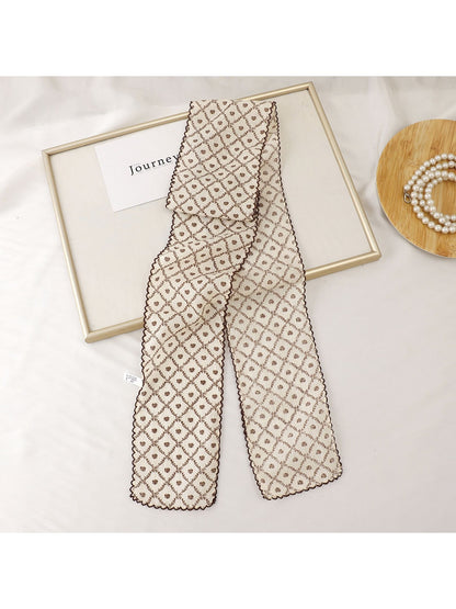 Scarvii - Printed Floral Neck Styling Narrow Scarf