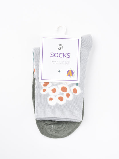 Rufia - Floral Lace Trim Mid-Calf Socks