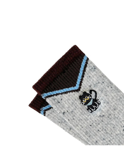 Rufia - Retro Muted Ribbed Crew Socks