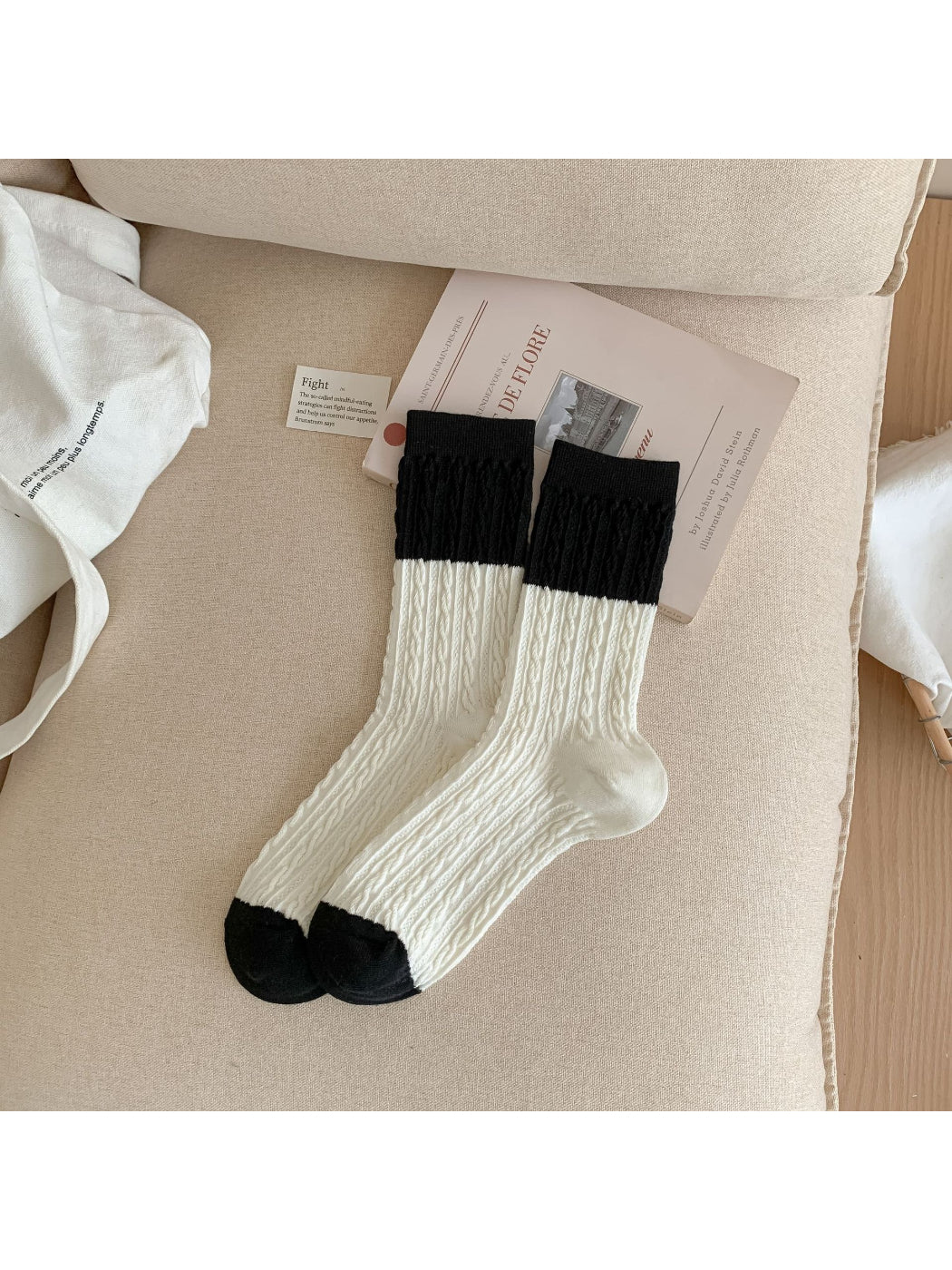 Rufia - Color Block Textured Crew Socks