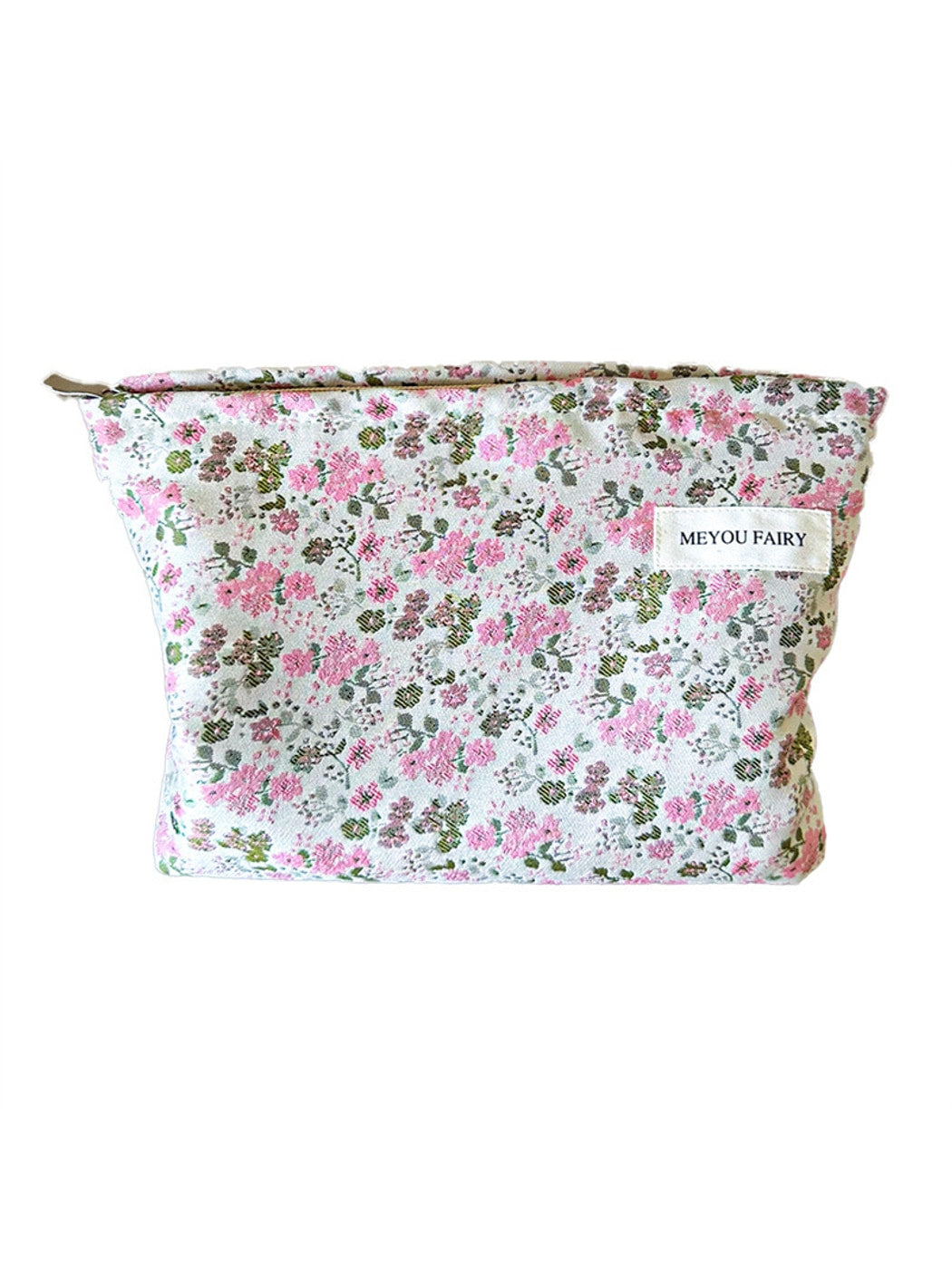 Cosbai - Floral Print Zipper Cosmetic Organizer Bag