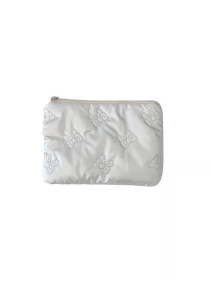 Cosbai - Silver & Pink Coin Purse with Heart Pattern