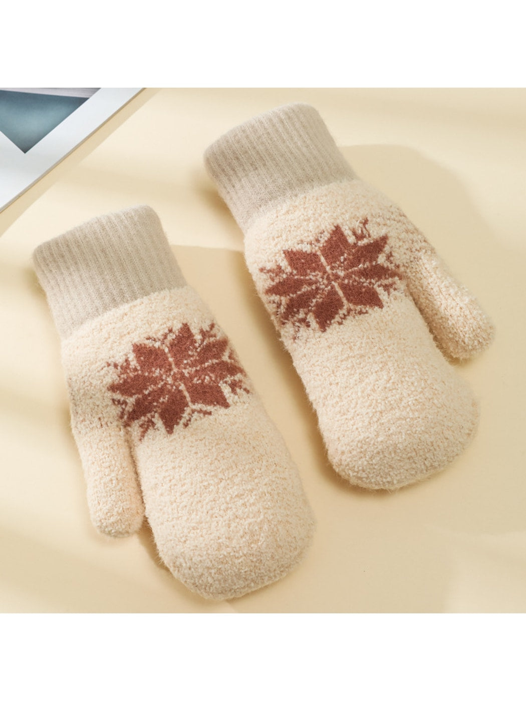 Gloving - Snowflake Fluffy Knit Women's Mittens