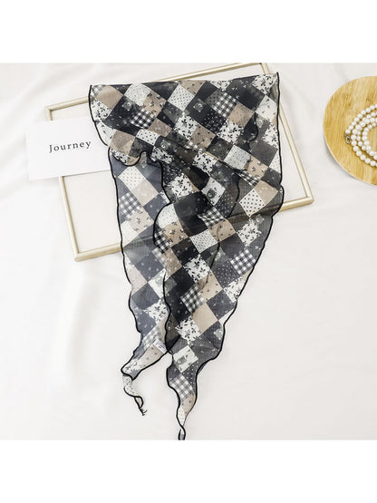 Scarvii - Print Lightweight Fashion Diamond Shaped Scarf