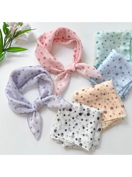 Scarvii - Sweet Polka Dot Printed Square Scarf