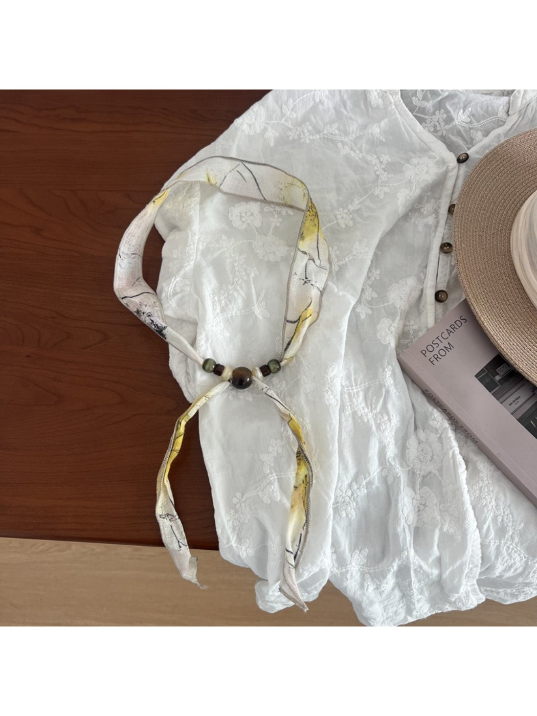 Scarvii Sheer Edge Bead Skinny Scarf