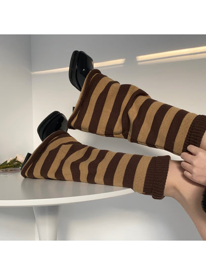 Cozyra - Bold Striped Slouchy Leg Warmers