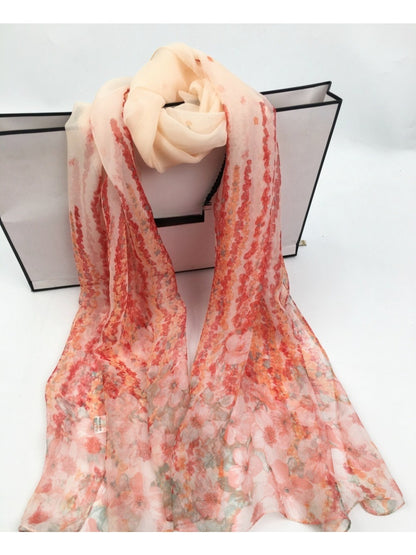 Scarvii - Floral Print Scarf - Lightweight & Elegant