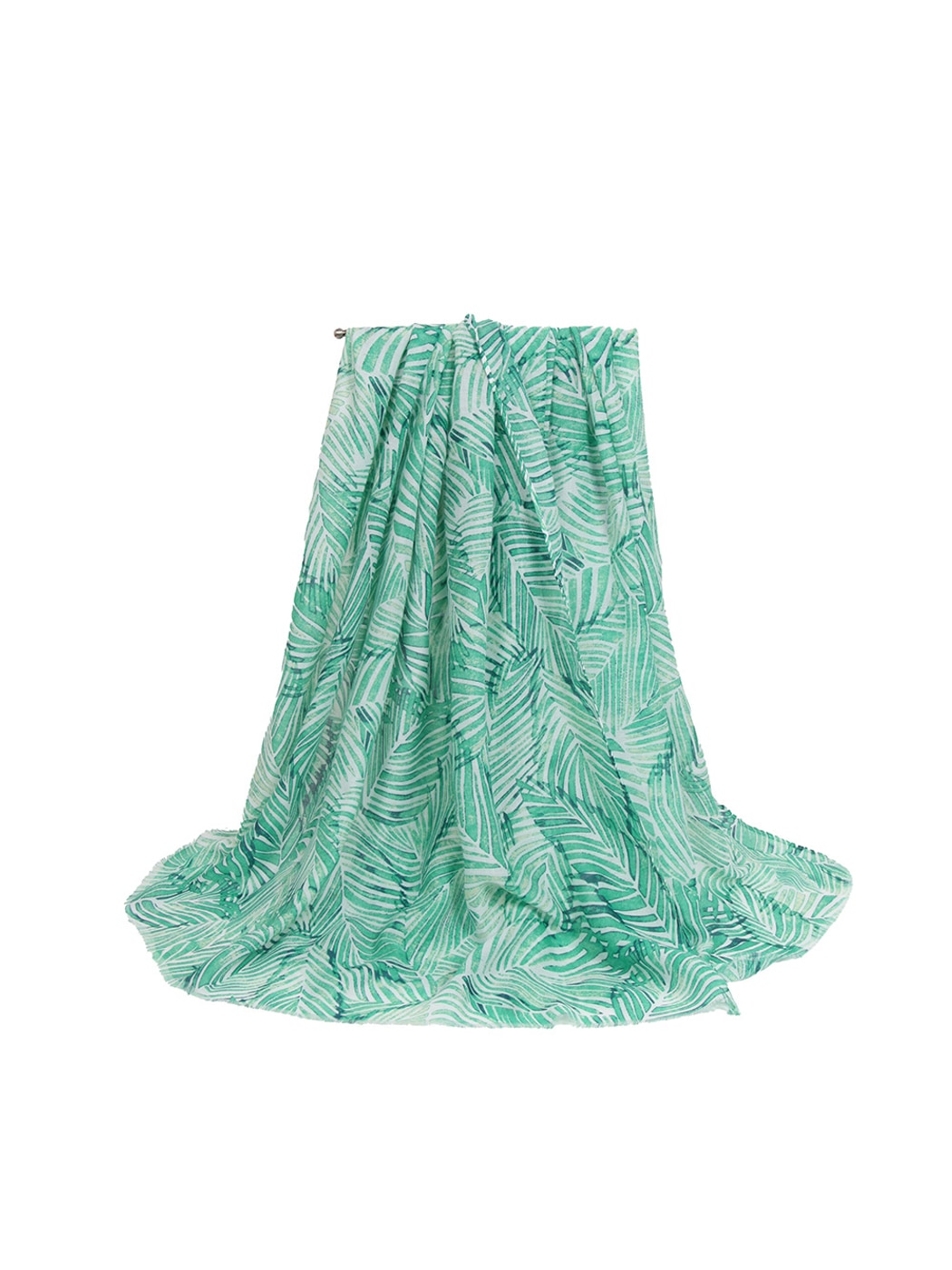 Scarvii - Vacation Style Leaves Printed Fashion Scarf