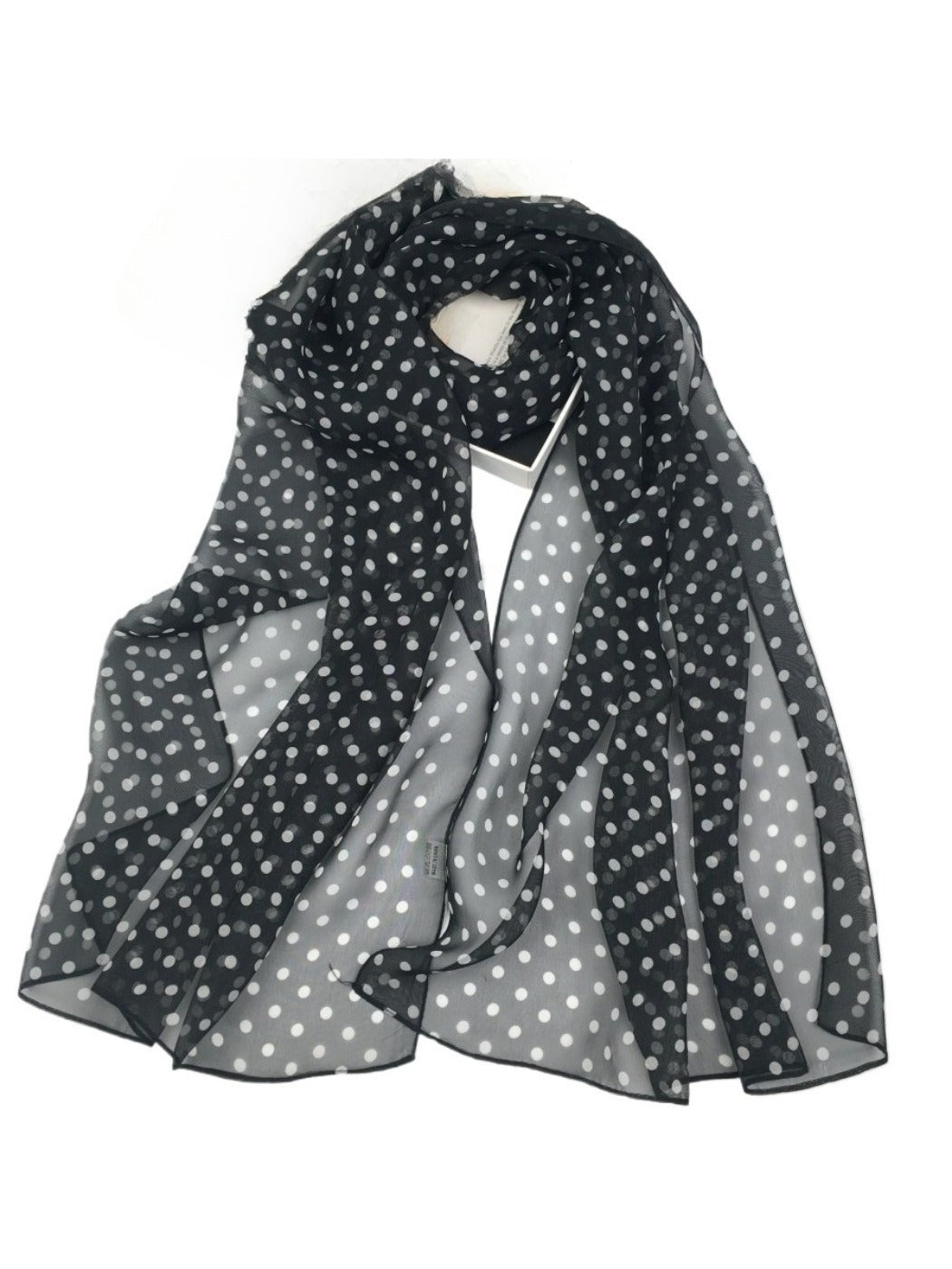 Scarvii - Vintage Polka Dot Lightweight Scarf - Fashion & Soft