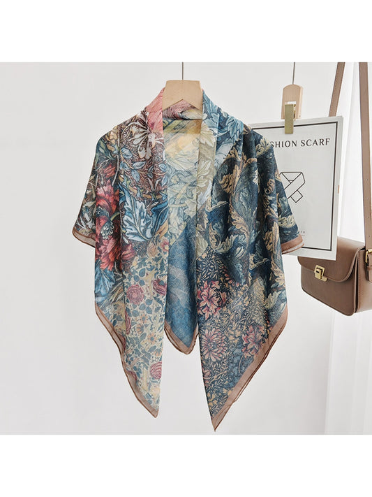 Scarvii - Botanical Collage Print Fashion Square Scarf
