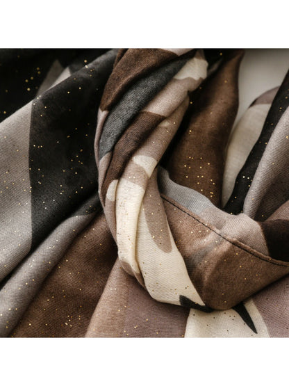 Scarvii - Abstract Art Scarf with Gold Foil & Glitter