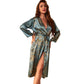 Yojams - Elegant Floral Robe Mid-length Loungewear