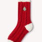 Rufia - Red & White Christmas Vibe Mid-Calf Socks
