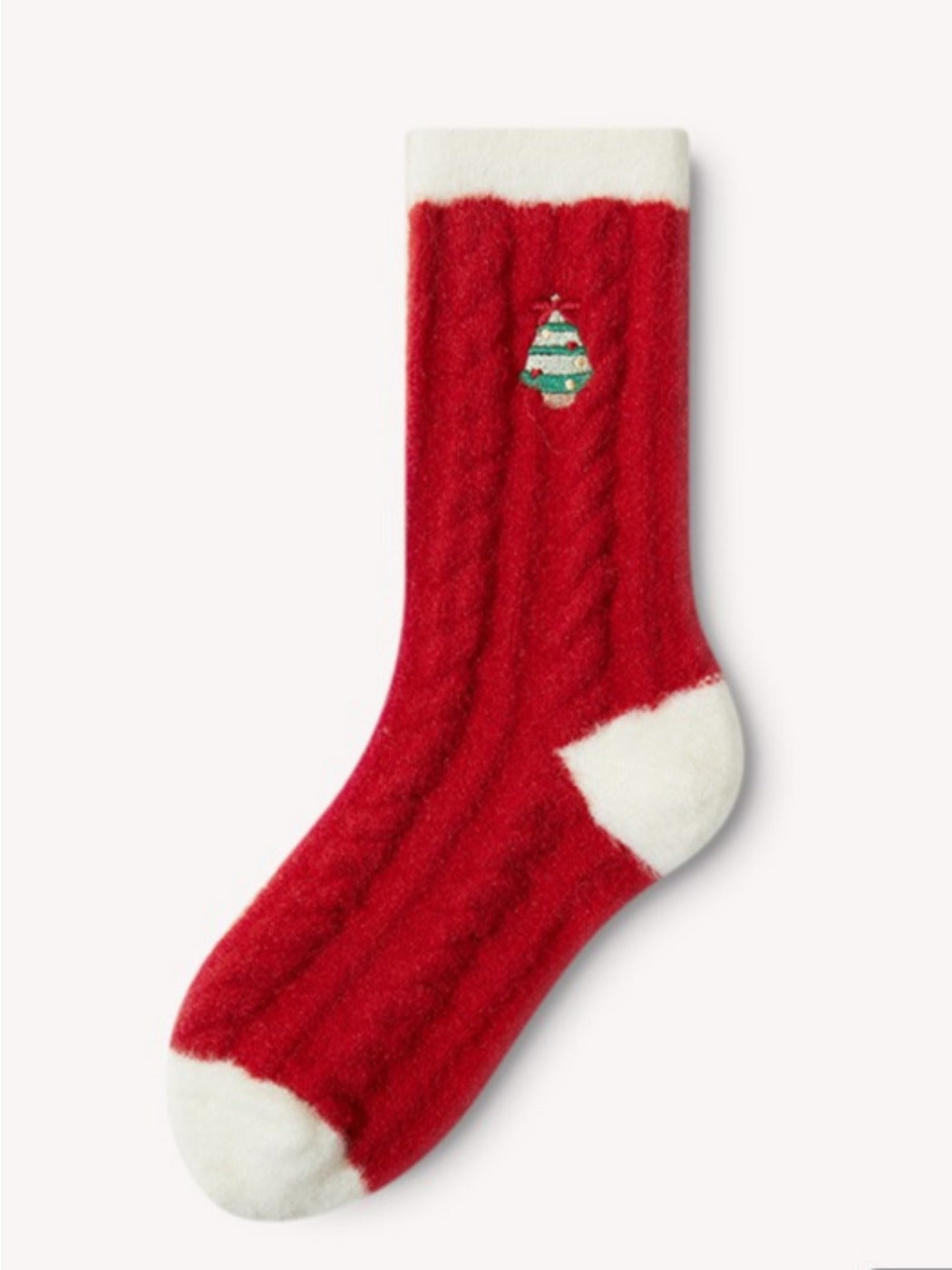 Rufia - Red & White Christmas Vibe Mid-Calf Socks