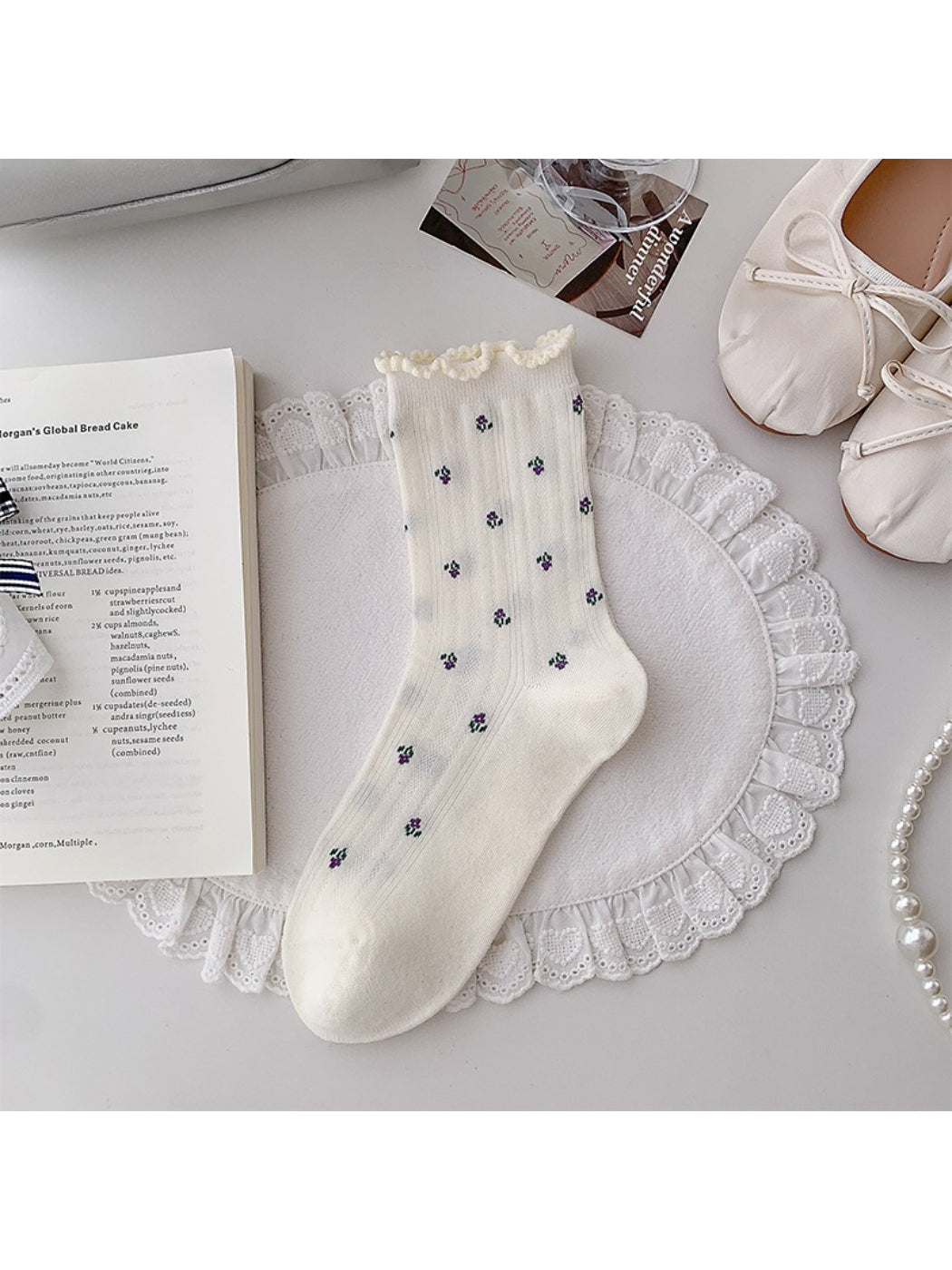 Rufia - Floral Ruffle Crew Socks product image 5