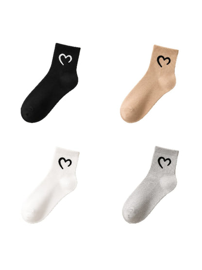 Rufia - Playful Heart Design Crew Socks