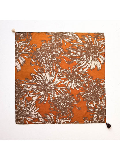 Scarvii - Warm Tone Floral Print Fashion Square Scarf