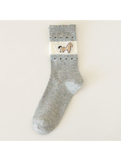 Rufia – Retro Fair Isle Cartoon Socks