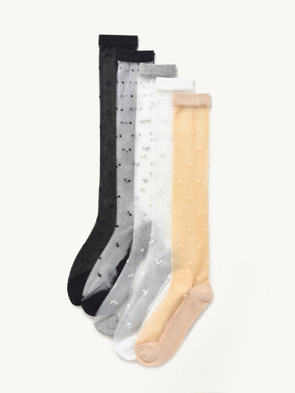 Rufia - Sheer Polka Mid Calf Socks