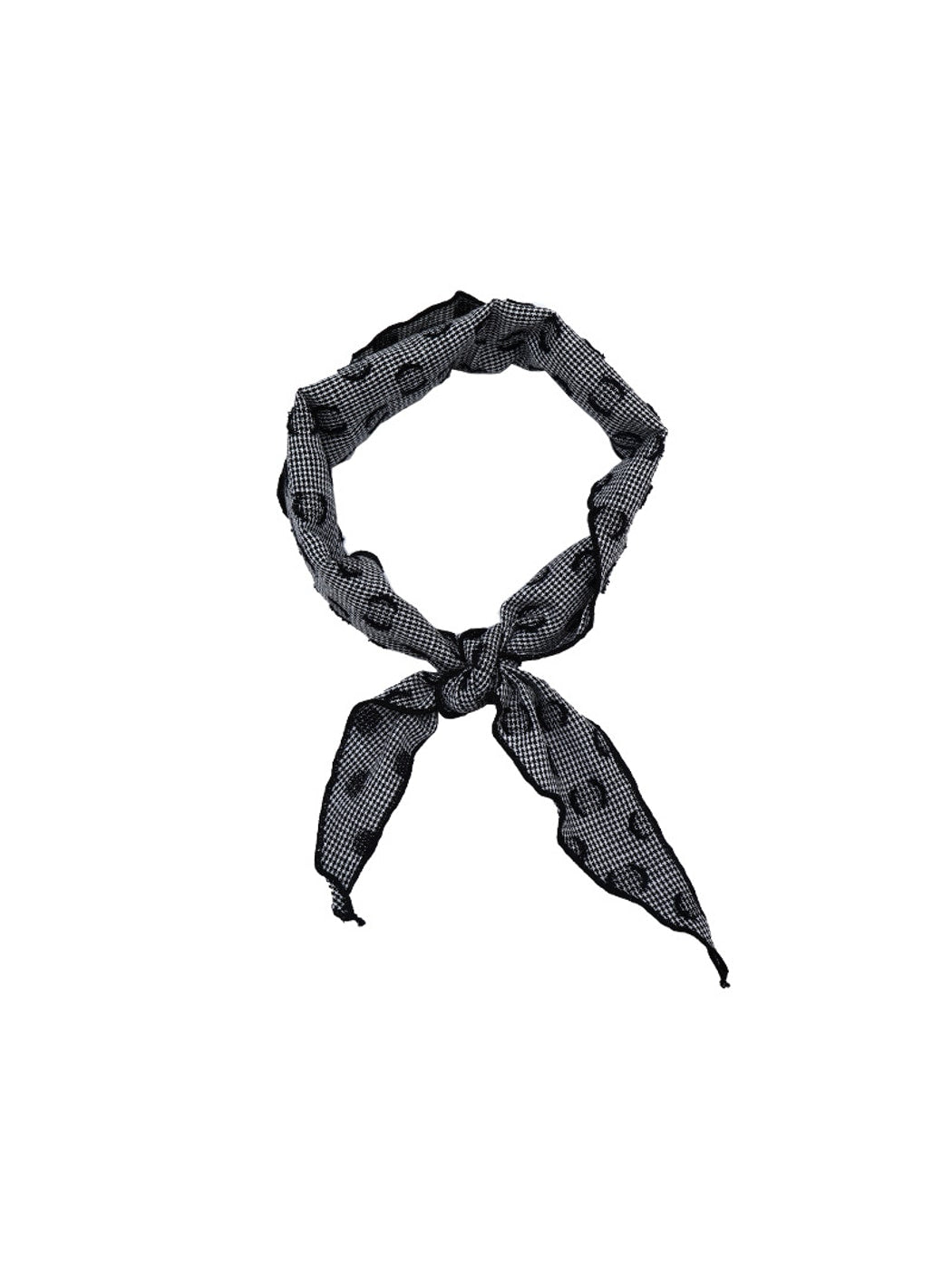 Scarvii - Printed Dot Detail Triangle Bandana