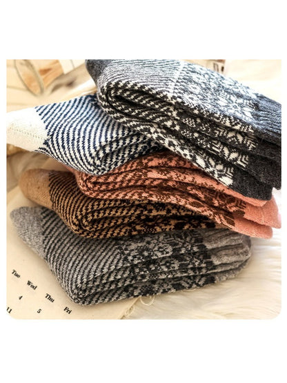 Rufia - Soft Geometric Knit Crew Socks