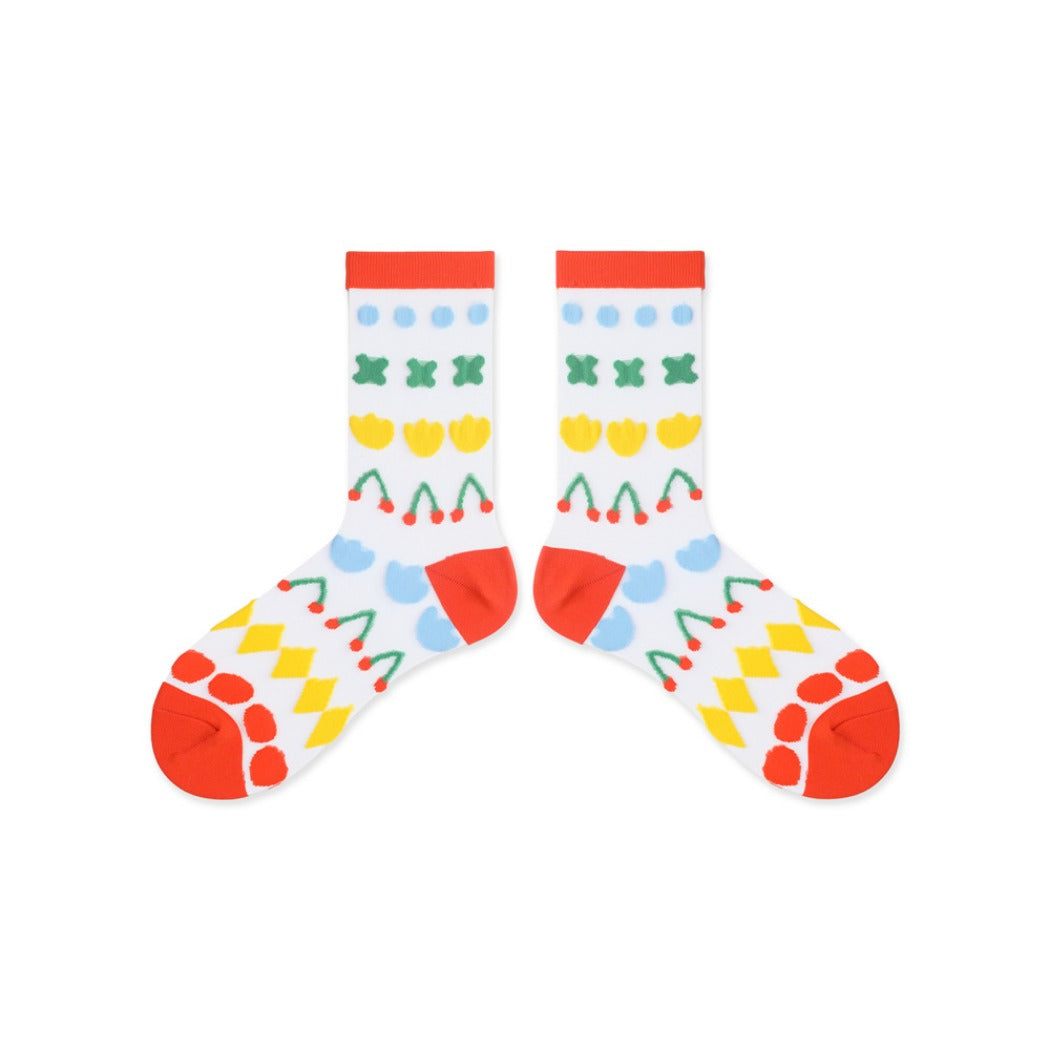 Rufia - Pastel Cartoon Socks - Breathable & Soft