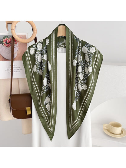 Scarvii Botanical Print Triangle Scarf
