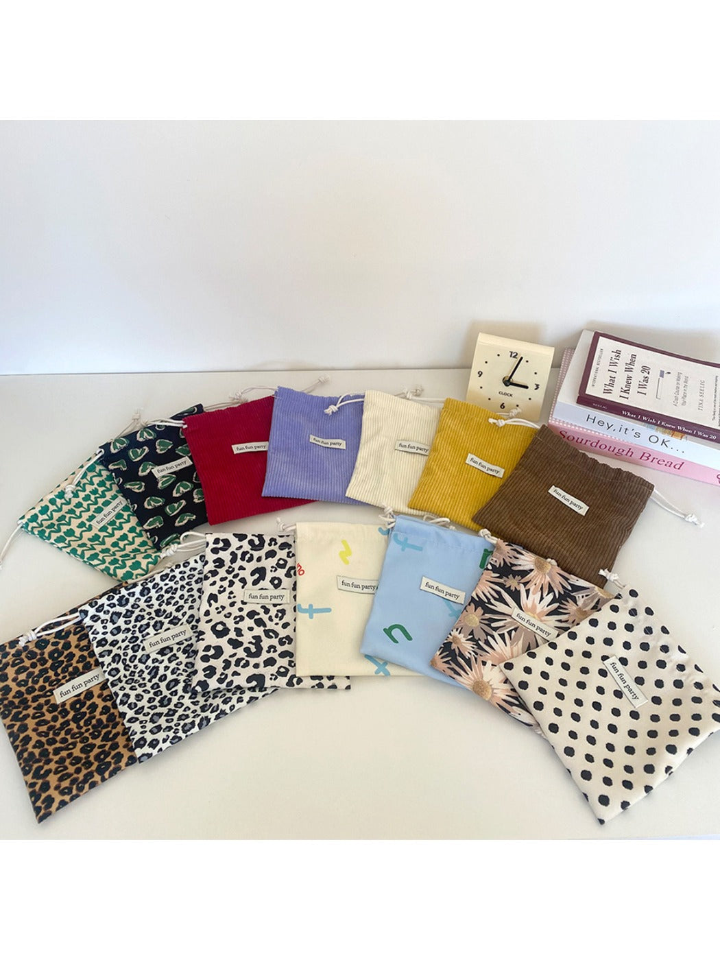 Cosbai - Corduroy Drawstring Pouch