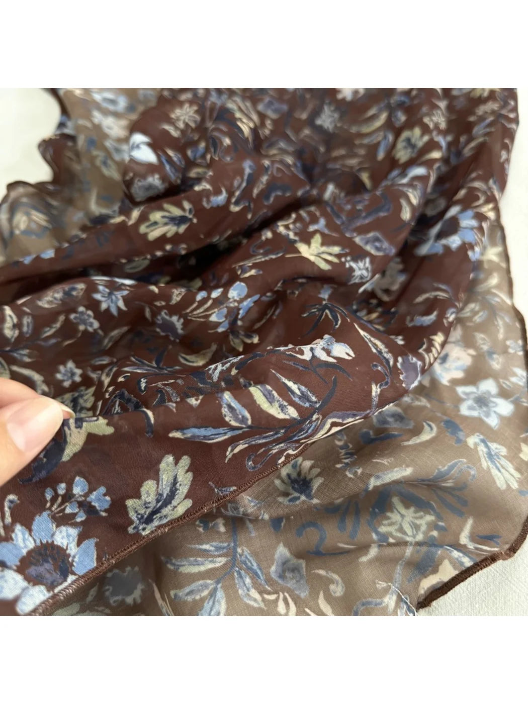 Scarvii - Sheer Floral Printed Scarf