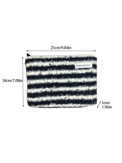 Cosbai - Soft Stripe Zip Pouch