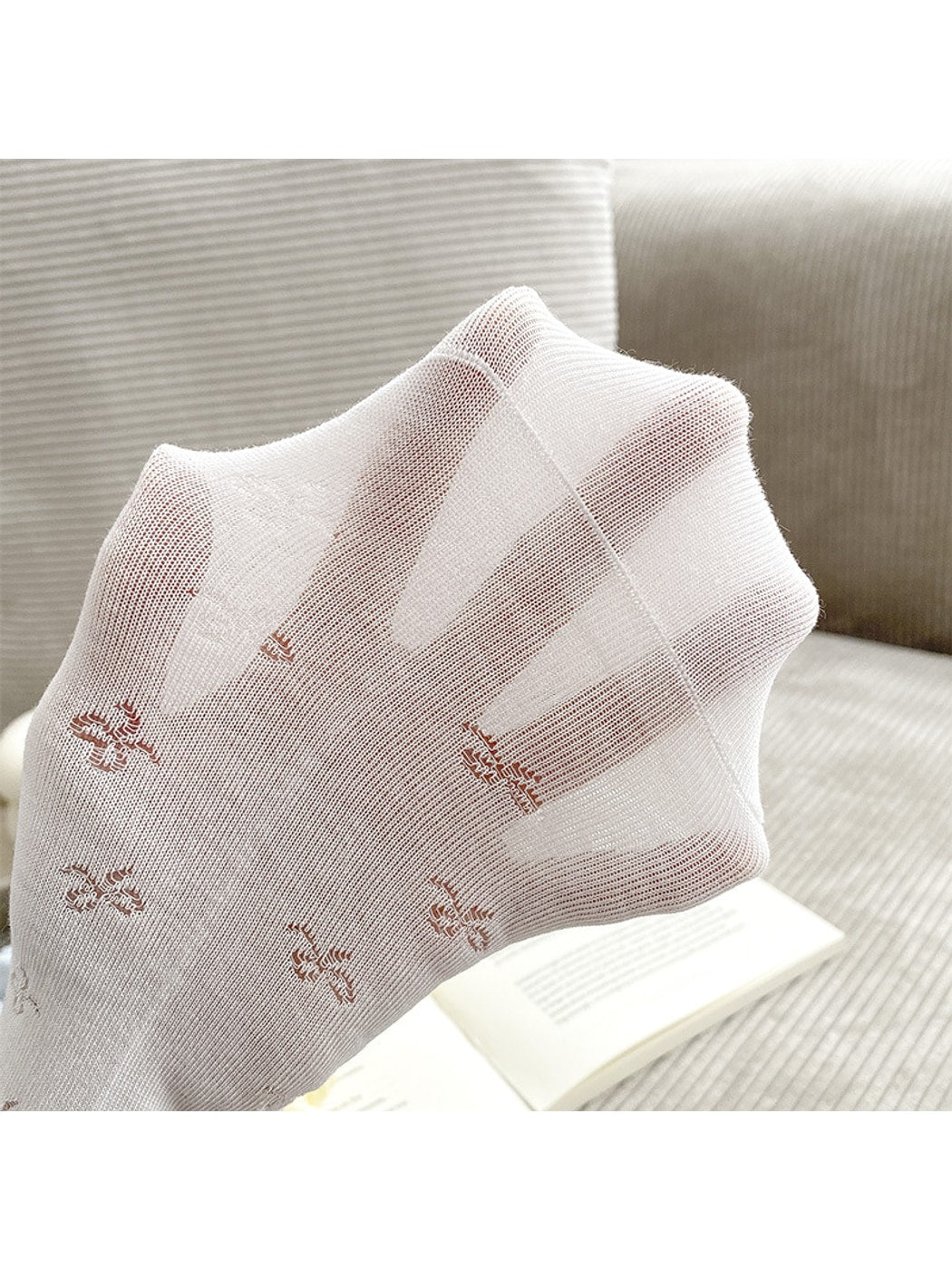 Rufia - Bow Pattern Ruffle Crew Socks