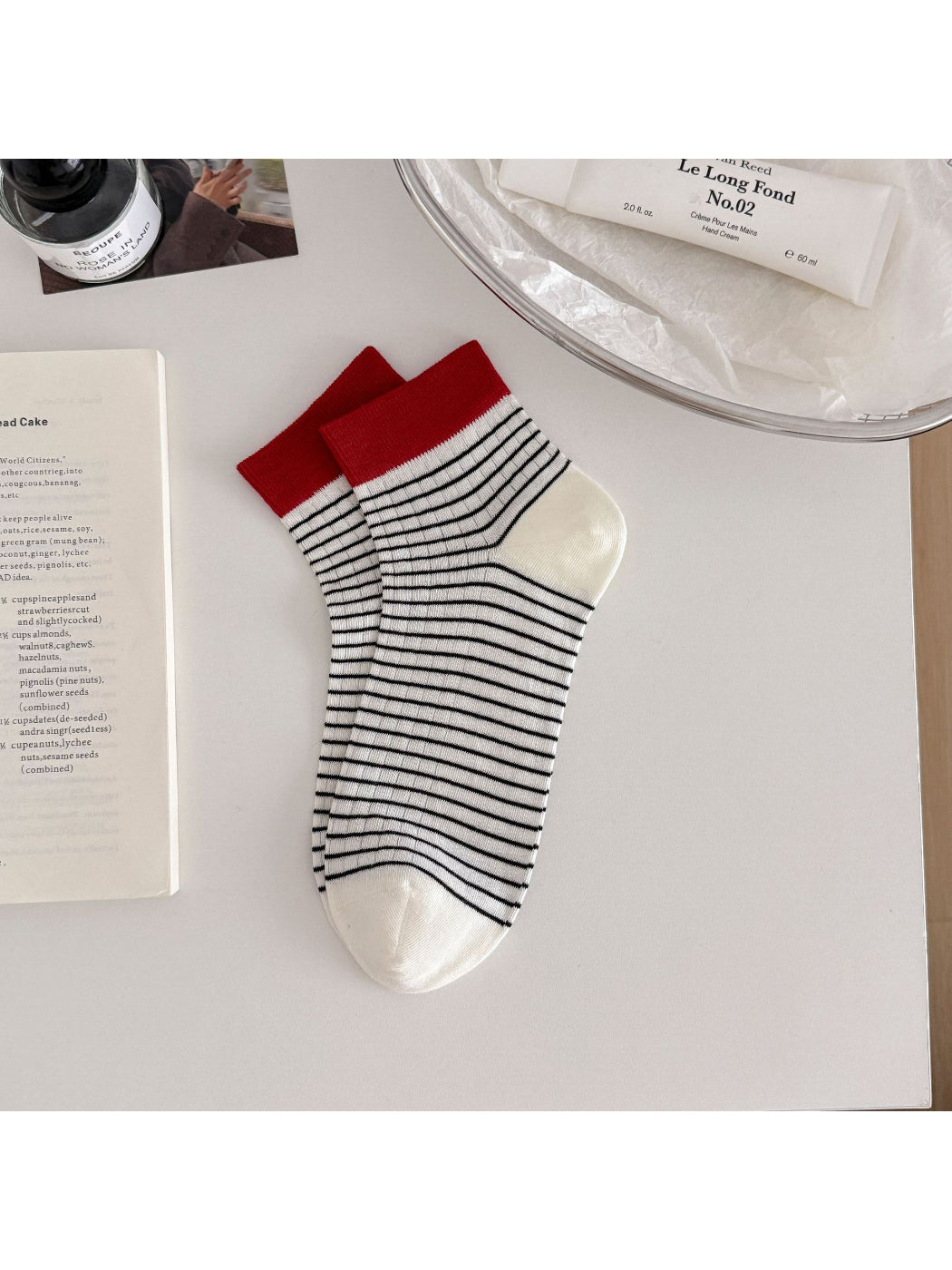 Rufia Mesh Stripe Color Block No Show Socks color options