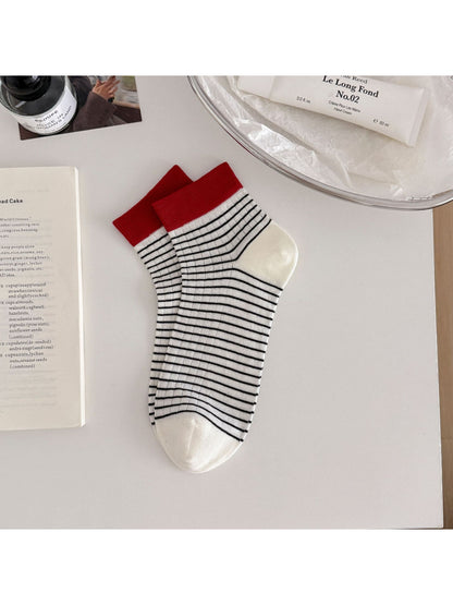 Rufia Mesh Stripe Color Block No Show Socks color options