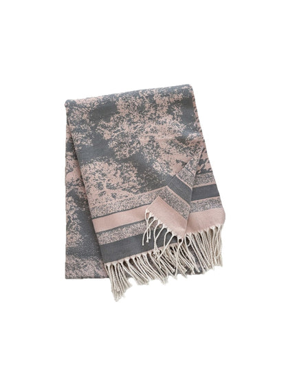 Scarvii - Abstract Border Fringed Winter Scarf