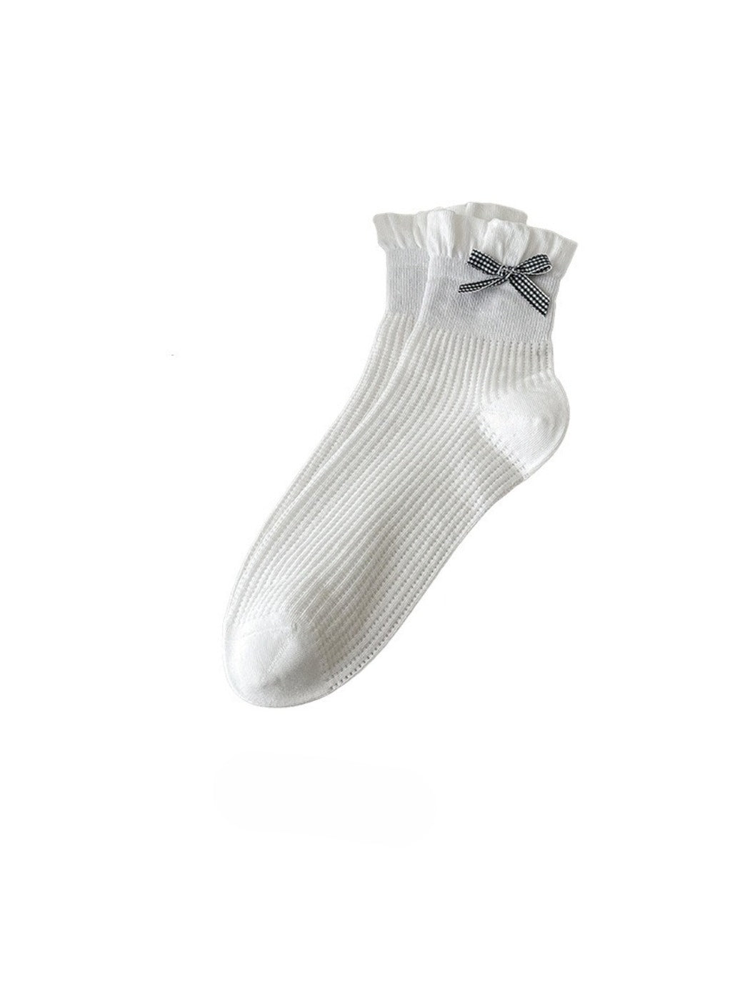 Rufia - Bow Trim Ribbed Ankle Socks product image 4