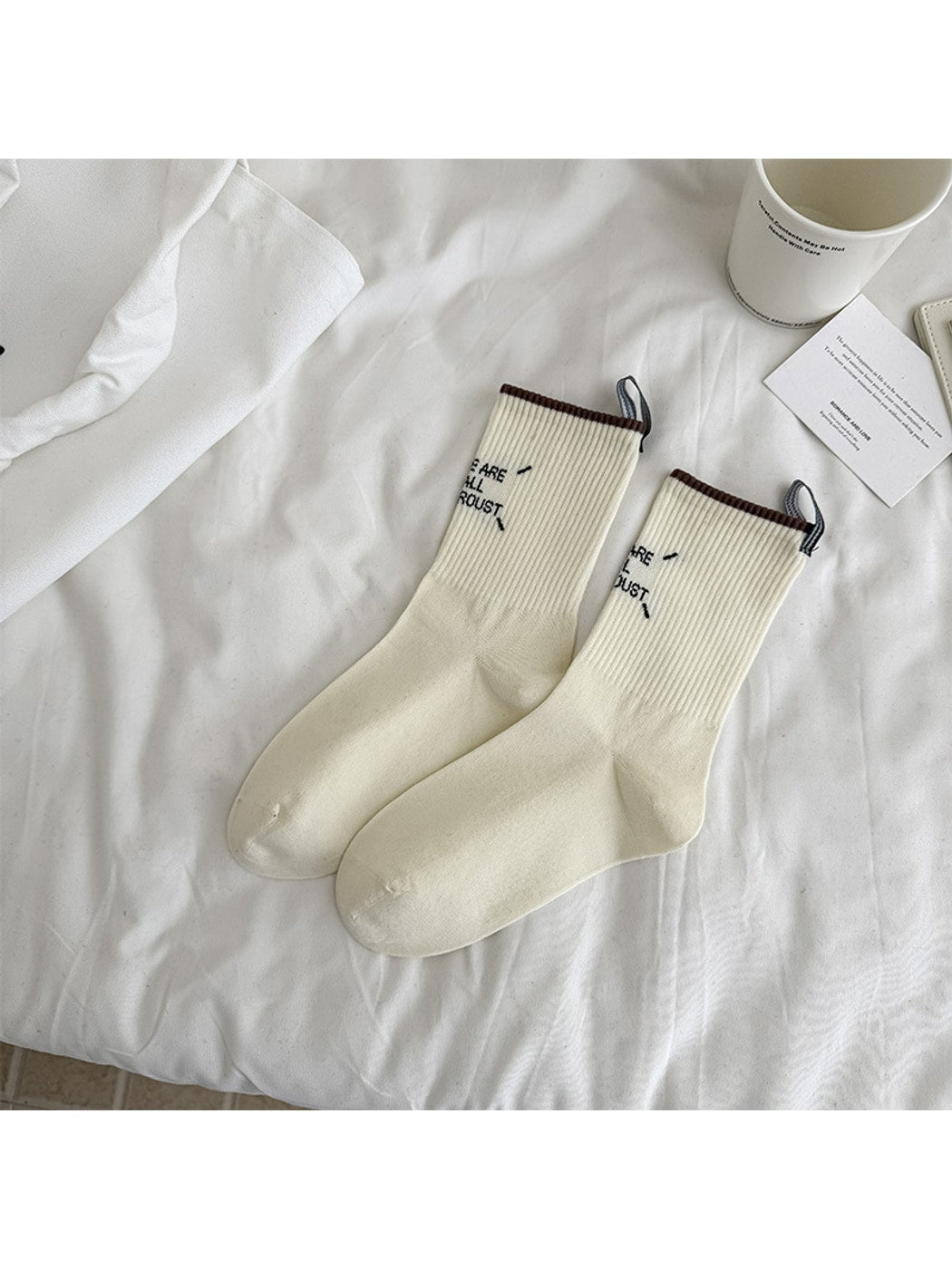 Rufia - Light Color Ribbed Crew Socks