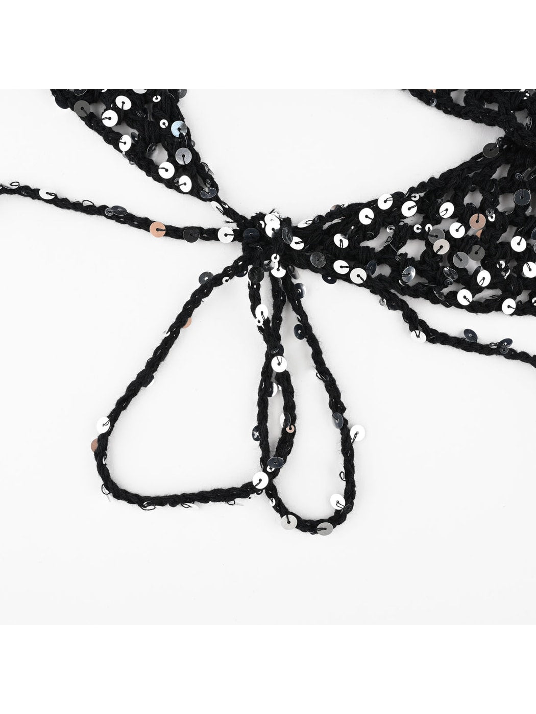 Scarvii - Sequin Openwork Tie Triangle Headband