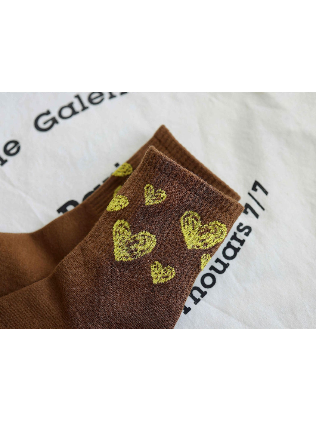 Rufia - Sketch Heart Motif Crew Socks
