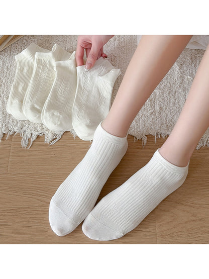 Rufia - Elegant White Women's No-Show Socks